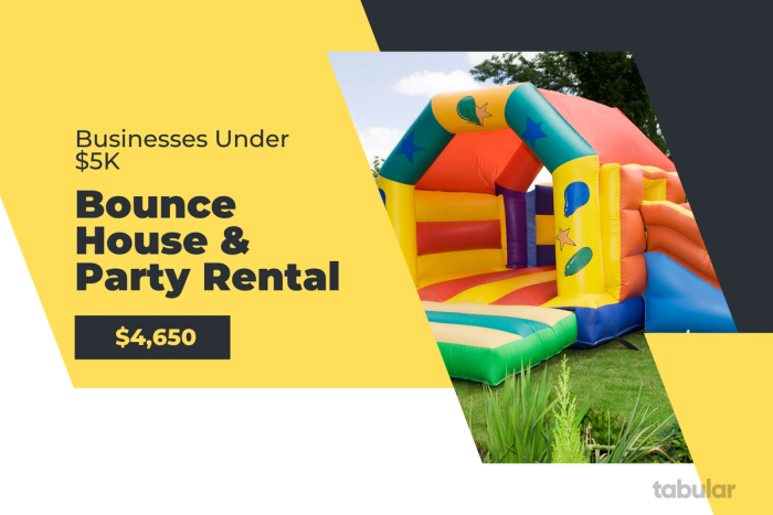 Business under 5k - bounce house.